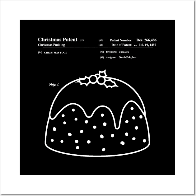 Christmas Pudding Blueprint Wall Art by Rebus28